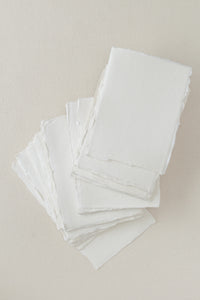 Handmade Paper / 4.25x6 Sheets / Off-White / Rough
