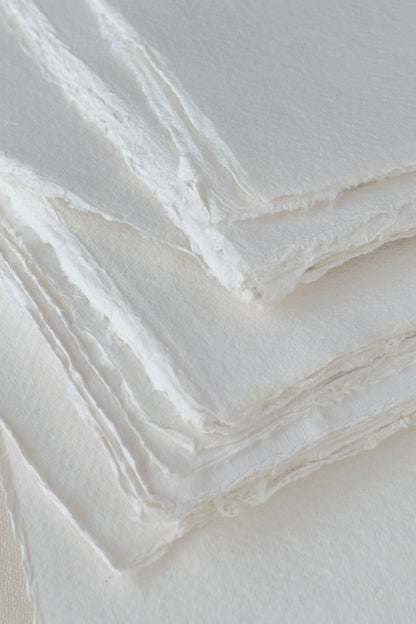 Handmade Paper / 5×7 Sheets / Off-White / Rough