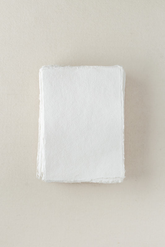 Handmade Paper / 5×7 Sheets / Off-White / Rough