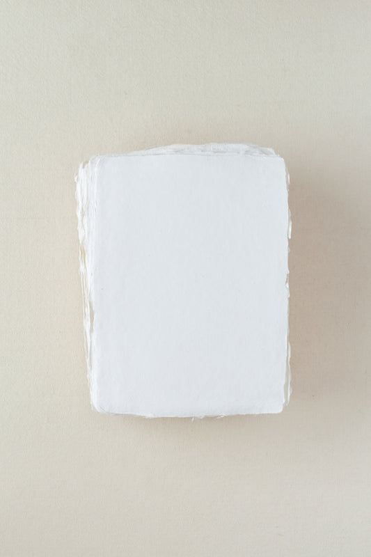 Handmade Paper / 5×7 Sheets / Off-White / Smooth