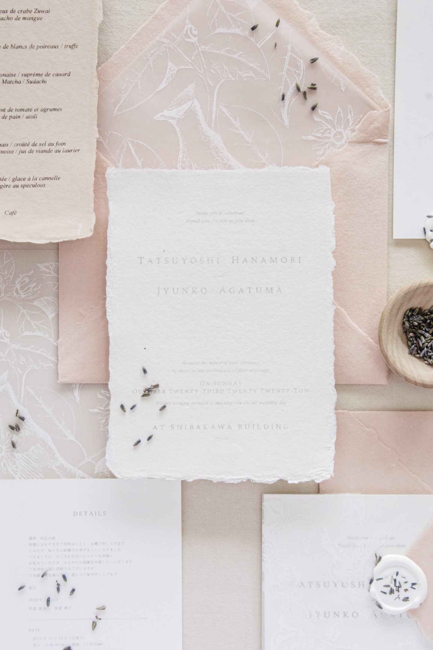 Handmade Paper Envelopes US A7 / Blush