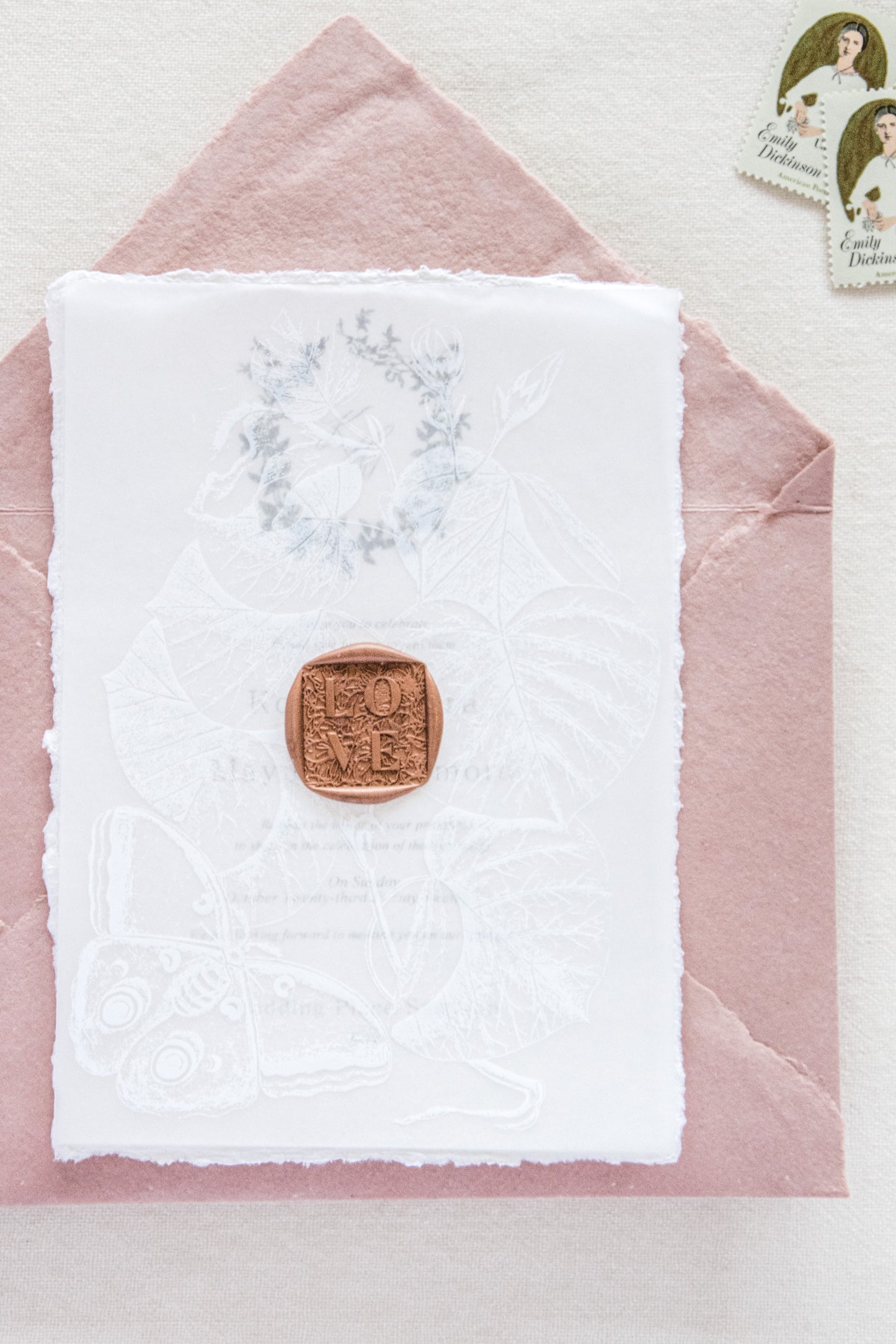 Handmade Paper Envelopes US A7 / Dusty Rose