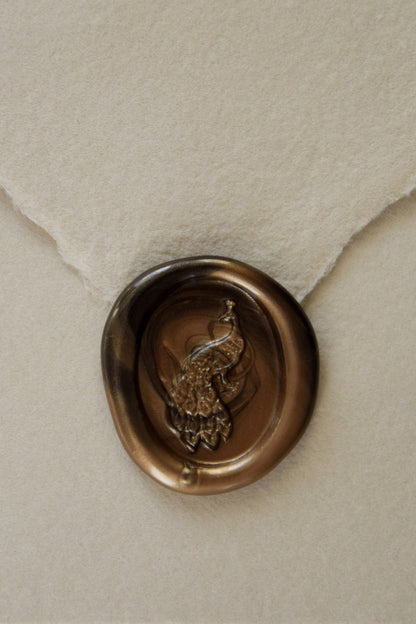Wax Seals - Peacock / GOLD & BLACK - Set of 10