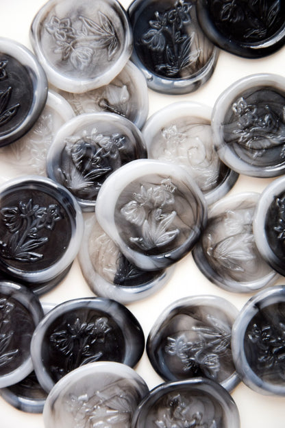 Wax Seals - Hellebore / BIANCO - Set of 10