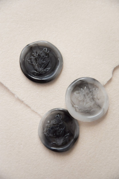 Wax Seals - Hellebore / BIANCO - Set of 10