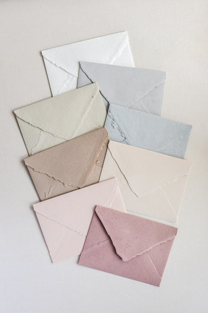 Handmade Paper Envelopes US A7 / Clay