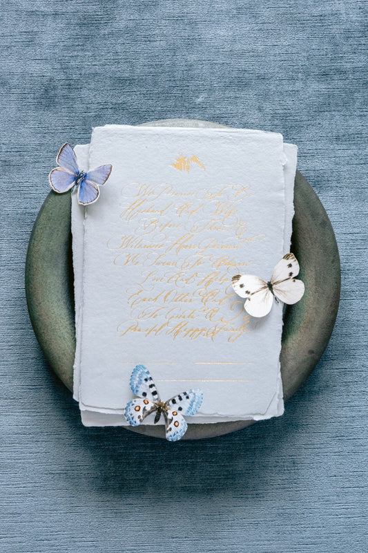 Marriage Certificate Foil Paper / Slate Blue